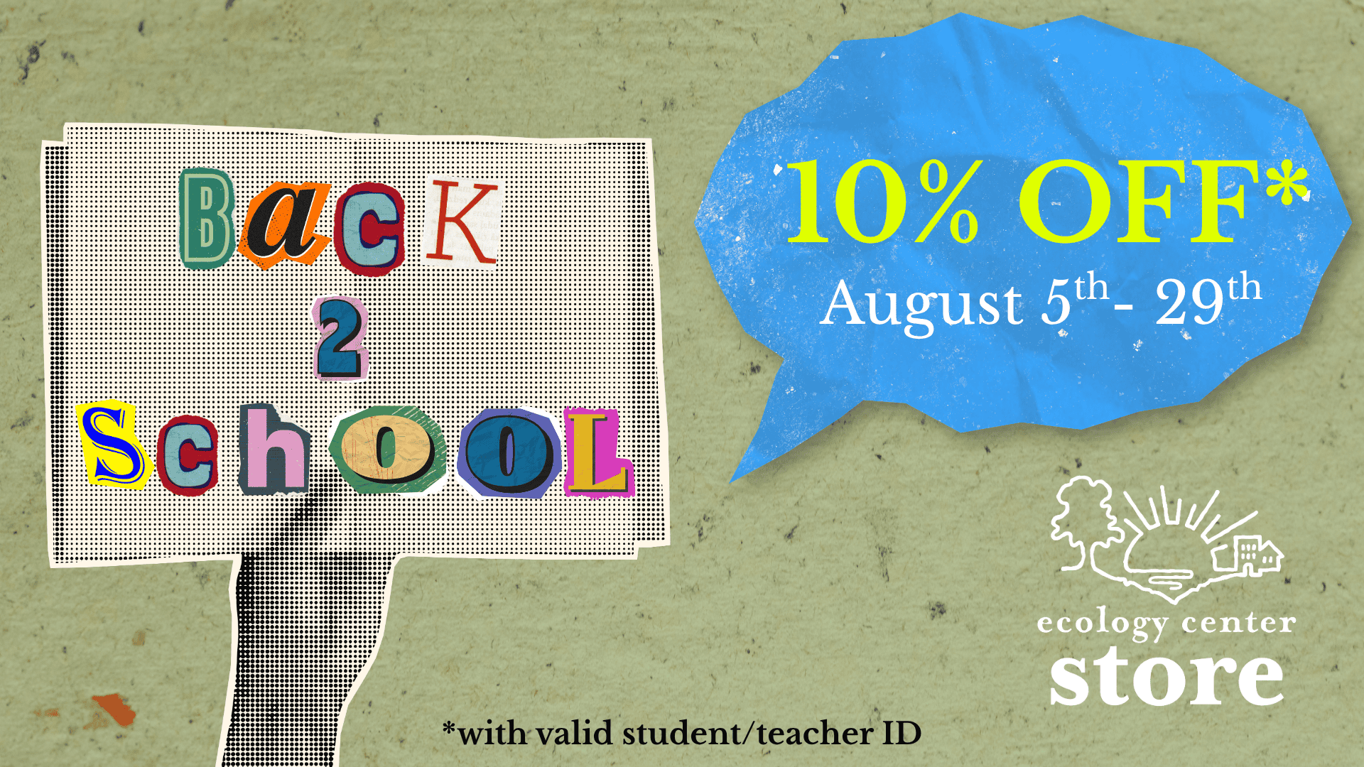 Head Back to School with 10% OFF at the EcoStore